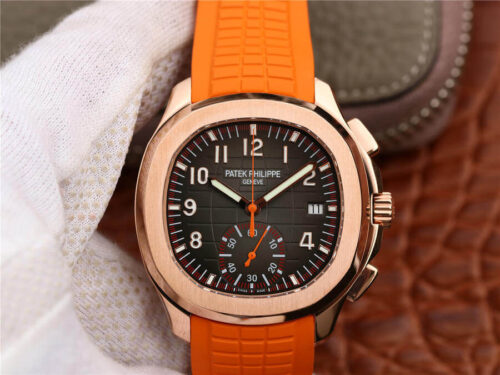 Replica Patek Philippe Aquanaut 5968A-001 Orange Rubber Strap