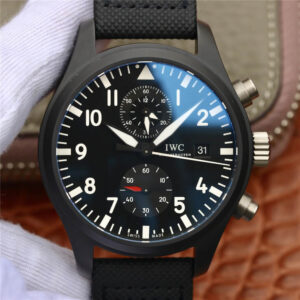 Replica IWC Pilot TOP GUN IW389001 ZF Factory Black Strap