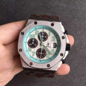 Replica Audemars Piguet Royal Oak Offshore 26187ST.OO.D801CR.01 JF Factory Brown Strap