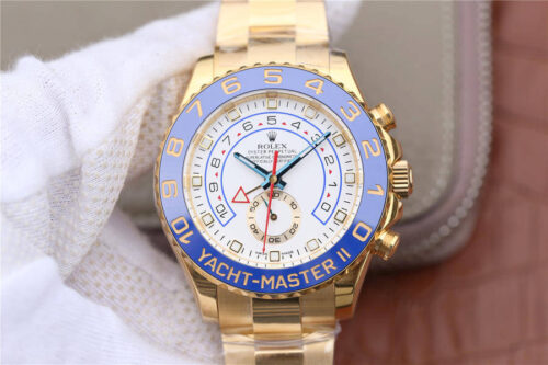 Replica Yacht-Master II M116688-0002 JF Factory Gold Strap