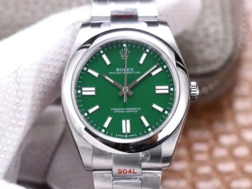 Replica Rolex Oyster Perpetual M124300-0005 41MM EW Factory Green Dial