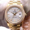 Replica Rolex Day Date M228348RBR-0005 EW Factory Diamond-Set Bezel