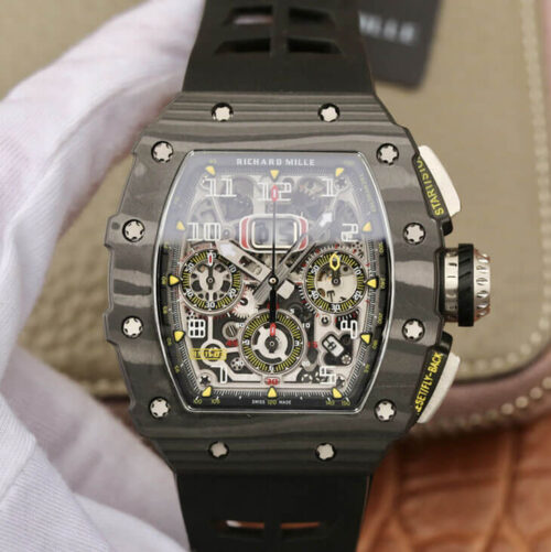 Replica Richard Mille RM11-03 KV Factory Black Black Rubber Strap