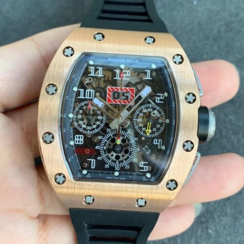 Replica Richard Mille RM11 KV Factory Black Rubber Strap