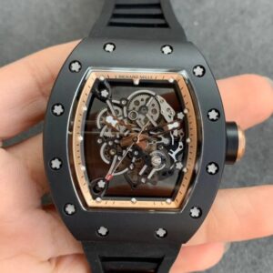 Replica Richard Mille RM055 KV Factory Black Rubber Strap