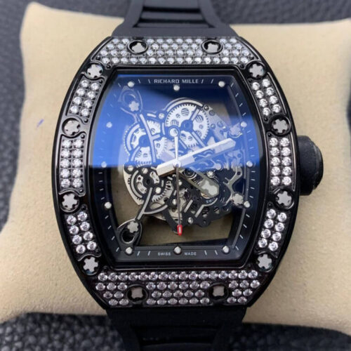 Replica Richard Mille RM055 KV Factory Black Rubber Strap