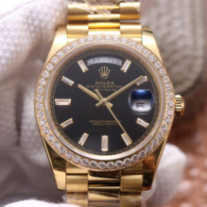 Replica Rolex Day Date M228348RBR-0001 EW Factory Diamond-Set Bezel