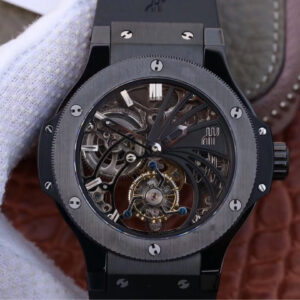 Replica Hublot Big Bang Hollow Tourbillon Black Strap