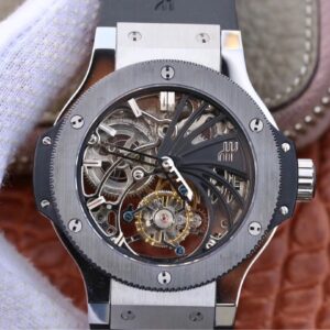 Replica Hublot Big Bang Hollow Tourbillon Grey Strap