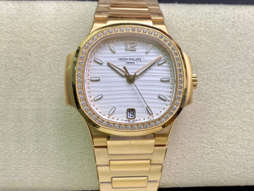 Replica Patek Philippe Nautilus Ladies 7118/1200R-001 3K Factory Diamond-Set Bezel