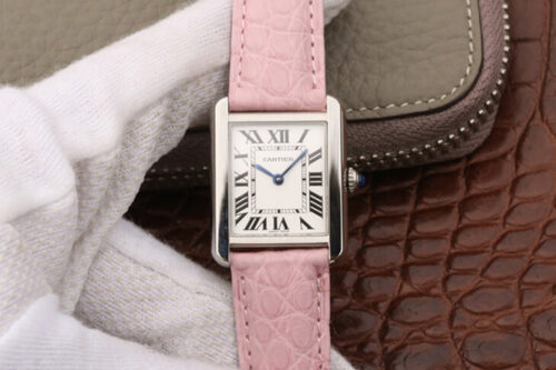 Replica Cartier Tank Ladies K11 Factory Pink Strap