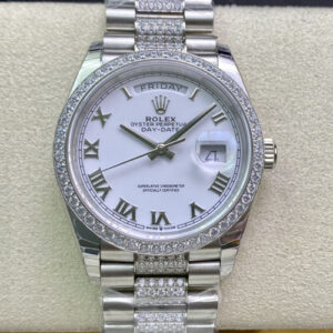 Replica Rolex Day Date M128349RBR-0026 EW Factory Diamond-Set Bezel