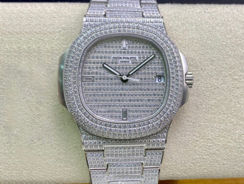 Replica Patek Philippe Nautilus 5719/1G-001 PPF Factory Full Diamond Dial