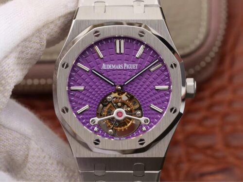 Replica Audemars Piguet Royal Oak Tourbillon 26522ST.OO.1220ST.01 JF Factory Purple Dial