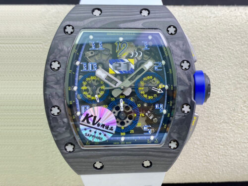 Replica Richard Mille RM011 KV Factory White Rubber Strap