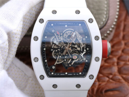 Replica Richard Mille RM055 KV Factory White Rubber Strap