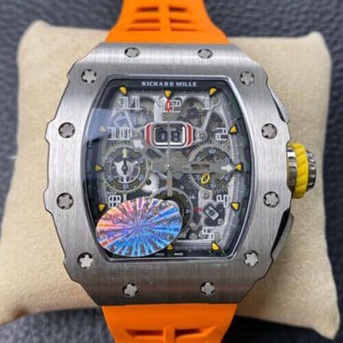 Replica Richard Mille RM11-03 KV Factory Orange Rubber Strap