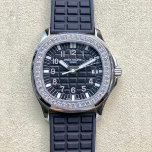 Replica Patek Philippe Aquanaut 5067A-001 Quartz Movement PPF Factory Diamond-Set Bezel