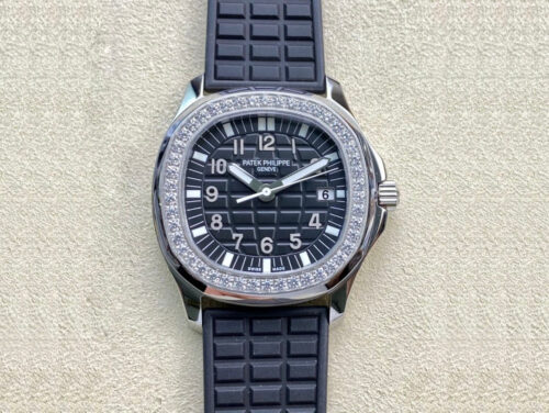 Replica Patek Philippe Aquanaut 5067A-001 Quartz Movement PPF Factory Diamond-Set Bezel