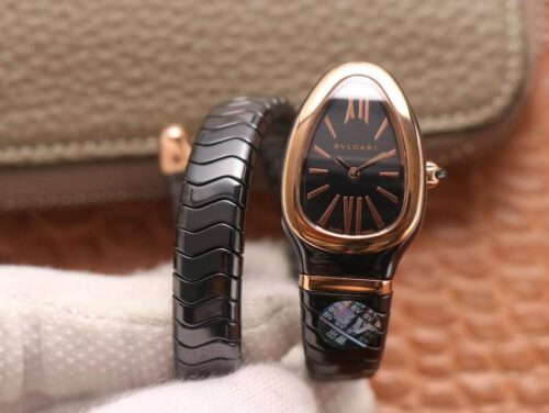 Replica Bvlgari Serpenti 102735 BV Factory Black Strap