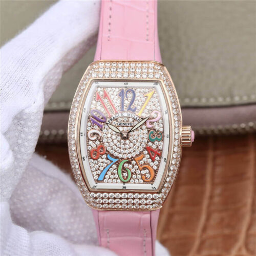 Replica Franck Muller Vanguard Ladies ABF Factory Pink Strap