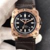 Replica Bell & Ross BR0392-D-BL-BR/SCA Gold Bezel