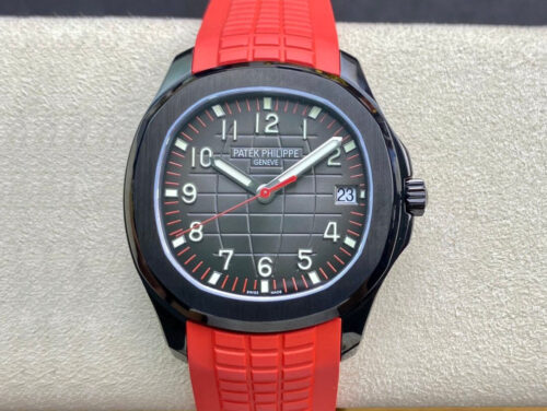 Replica Patek Philippe Aquanaut PP5167 ZF Factory Red Rubber Strap