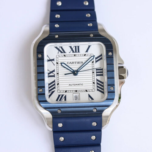 Replica Cartier Santos GF Factory Rubber Strap