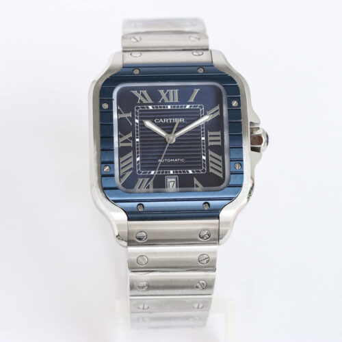 Replica Cartier Santos GF Factory Blue Bezel