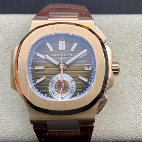 Replica Patek Philippe Nautilus 5980R-001 3K Factory Brown Strap