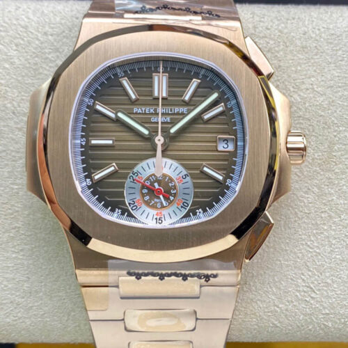 Replica Patek Philippe Nautilus 5980-1R 3K Factory Gold Case