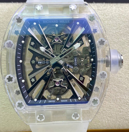 Replica Richard Mille RM12-01 RM Factory Transparent White Strap