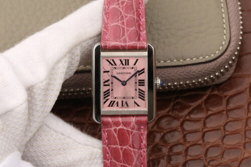 Replica Cartier Tank W5200000 Ladies K11 Factory Pink Strap