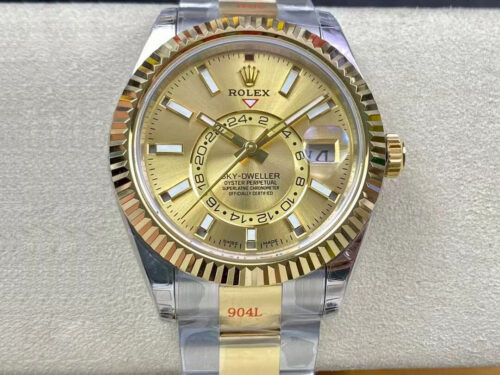 Replica Rolex Sky Dweller M326933-0001 V2 Noob Factory Gold Dial