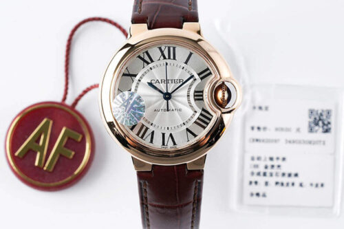 Replica Ballon Bleu De Cartier W6920097 AF Factory Brown Leather Strap