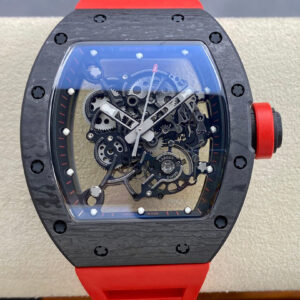 Replica Richard Mille RM-055 BBR Factory Red Rubber Strap