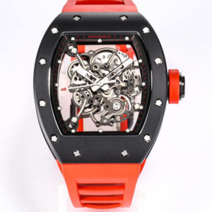 Replica Richard Mille RM-055 BBR Factory Red Rubber Strap