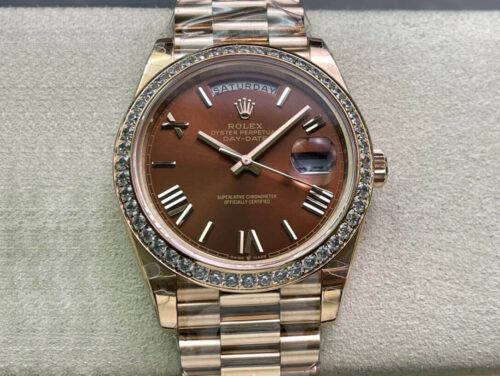 Replica Rolex Day Date M228345RBR-0009 EW Factory Gold Strap