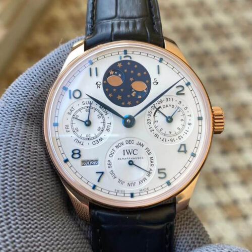 Replica IWC Portuguese Perpetual Calendar IW503405 APS Factory Leather Strap