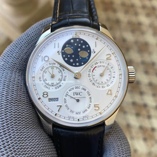 Replica IWC Portuguese Perpetual Calendar IW503406 APS Factory Black Strap