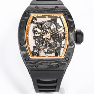 Replica Richard Mille RM055 NTPT BBR Factory Carbon Fiber Black Rubber Strap