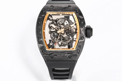 Replica Richard Mille RM055 NTPT BBR Factory Carbon Fiber Black Rubber Strap