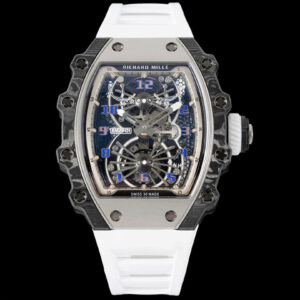 Replica Richard Mille RM21-01 RM Factory Tourbillon Case White Strap