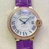 Replica Ballon Bleu De Cartier 36MM WJBB0009 3K Factory Purple Strap