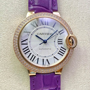 Replica Ballon Bleu De Cartier 36MM WJBB0009 3K Factory Purple Strap