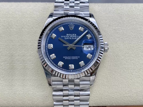 Replica Rolex Datejust M126234-0037 36MM VS Factory Blue Diamond-set Dial