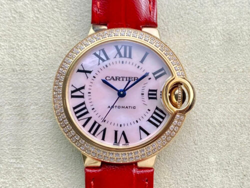 Replica Ballon Bleu De Cartier 33MM WJBB0033 3K Factory Leather Strap