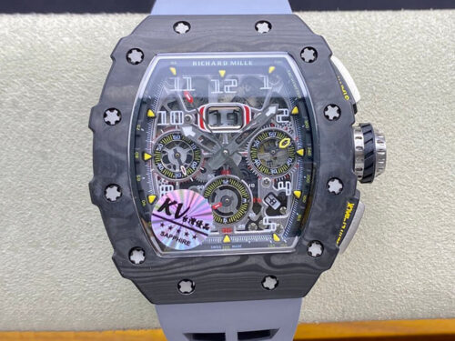 Replica Richard Mille RM-011 KV Factory Purple Rubber Strap - Replica Watches Factory