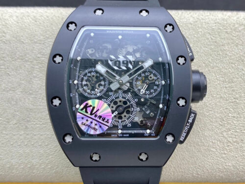 Replica Richard Mille RM011 KV Factory Ceramic Black Strap - Replica Watches Factory