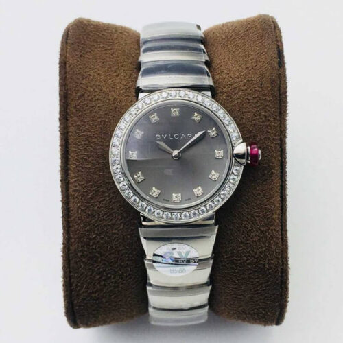 Replica Bvlgari LVCEA BV Factory Diamond Bezel Gray Dial